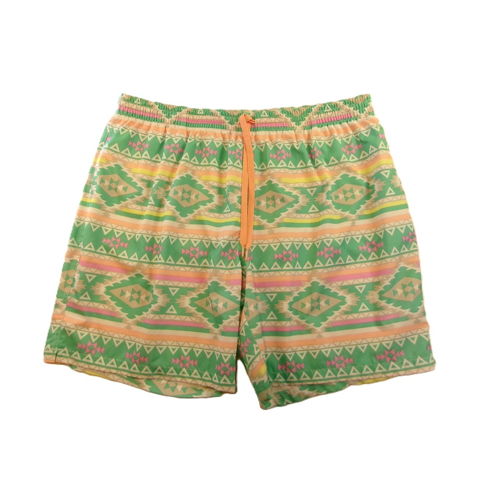 Chubbies Mens 3XL Swim Trunks 7" Inseam Green Aztec Geometric Print Shorts